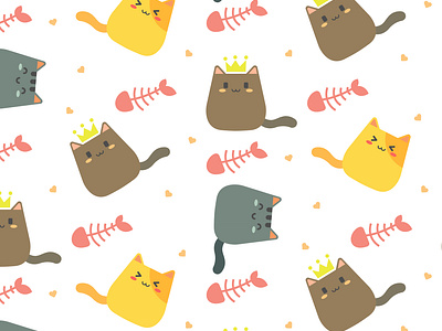 About Adorable Seamless Pattern of Cute Cats Graphic cat cat illustrations cat lovers cat themed cute cute cat patterns cute cats fabric kitty meow printing textile wallpaper