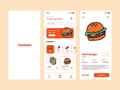 Foodado Mobile App Redesign android android app design android app designer app design app interface app interface designer app ui design app ui designer application application design apps ui design ios iphone mobile mobile app mobile app design mobile applications design mobile ui mobile ui designer