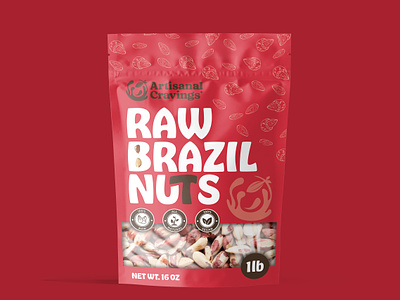 Pouch Packaging for Raw Brazil Nuts bag design branding brazil nuts cashewnut design dry fruit food branding food packaging label and box design label design nut packaging nuts package design packaging packaging design peanut pouch packaging product design supplement label design