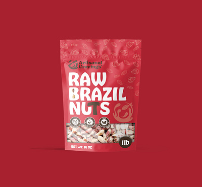 Pouch Packaging for Raw Brazil Nuts bag design branding brazil nuts cashewnut design dry fruit food branding food packaging label and box design label design nut packaging nuts package design packaging packaging design peanut pouch packaging product design supplement label design