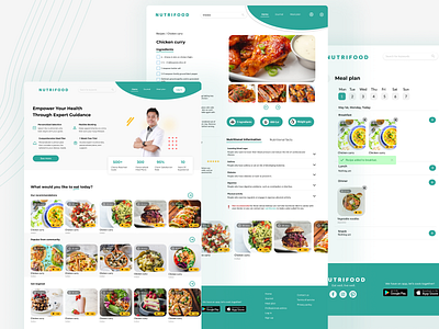 Nutrifood landing page app design figma homepage landing page ui user experience user interface ux ux design website