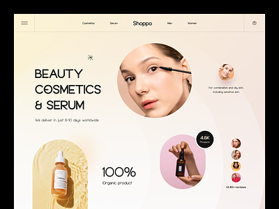 Cosmetics eCommerce Web Design beauty product website cosmetics website e commerce website ecom ecommerce website landing page organ oil website serum website skin care website ui uiix ux web design web page design web ui website design