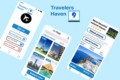 Travelers haven app design app design figma design uiux uiux design web design