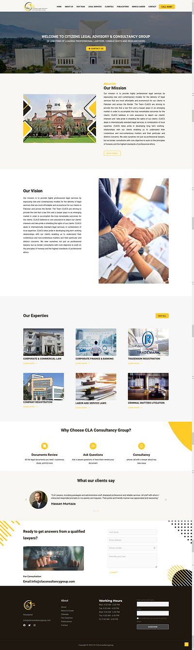 One page website desing with Elementor Pro branding