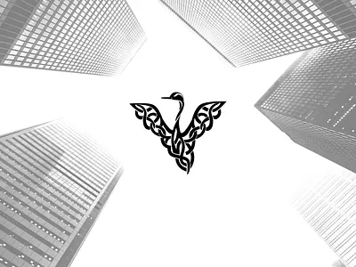 Celtic swan symbol logo design angel bird black brand guidelines brand strategy branding business celtic design graphic design illustration knot letter v logo logo design minimal scandi scandinavian swan white collar