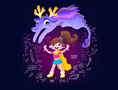 Children book illustration "Illustration and imagination" 2d 2d design brand character cartoon character design children book illustration dragon girl graphic design illustration