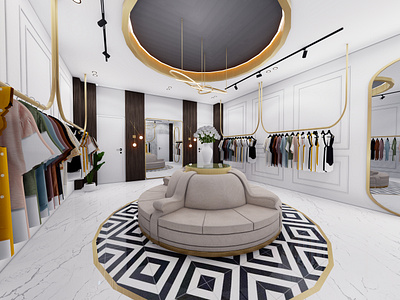 CLOTHING DISPLAY ROOM 3dmode 3dmodeling 3drendering architect clothing display room design garments factory office illustration interior interior design ui