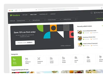 Meal Plan Dashboard dashboard delivery design food food delivery grocery meal order planner recipe restaurant saas snack ui kit uiux user interface web app website