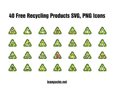 40 Free Recycling Products SVG, PNG Icons free free icons free resources freebie freebies icon pack icon set icons png icons recycle recycling svg icons