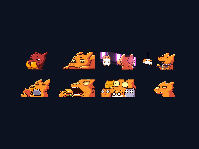 LollyDragon animation dragon emotes goodgame hamster pixelart