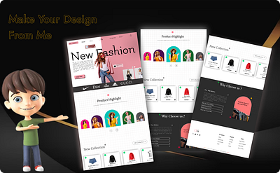 Fashion Website Landing Page Design 💥💥 3d @ animation app branding design flat graphic design icon illustration illustrator logo minimal motion graphics typography ui ux vector web website
