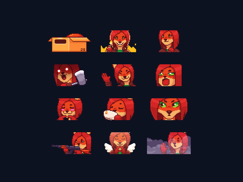 Liisa_the_fox animation boop box emotes fox goodgame lisa pixelart