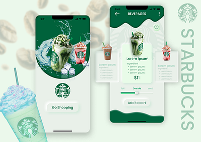 Starbucks mobile apps concept UI Design app branding design graphic design illustration logo mobile mobileapps starbucks typography ui ux vector