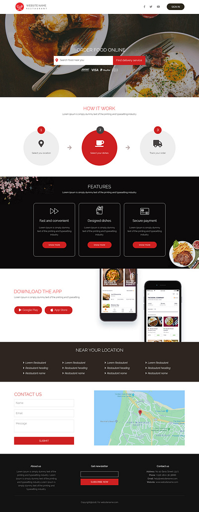 Restaurant Website design concept concept design restaurant website uiux website design
