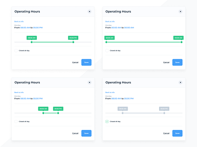 Operating hours ui ui design ui ux ux ux design