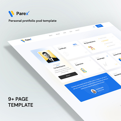Parex-Personal Protfolio Template agency black and white business corporate creative design personal portfolio