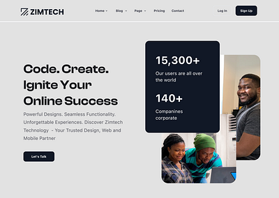 Zimtech Technology Website branding design logo technology ui web design