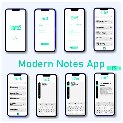 Modern Note App Ui/Ux Kit app app design appmodern beautiful design moderapp moderncreative app modernnote app noteapp ui uiux design user experience user nterface