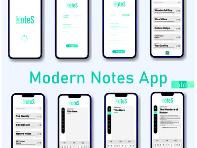 Modern Note App Ui/Ux Kit app app design appmodern beautiful design moderapp moderncreative app modernnote app noteapp ui uiux design user experience user nterface