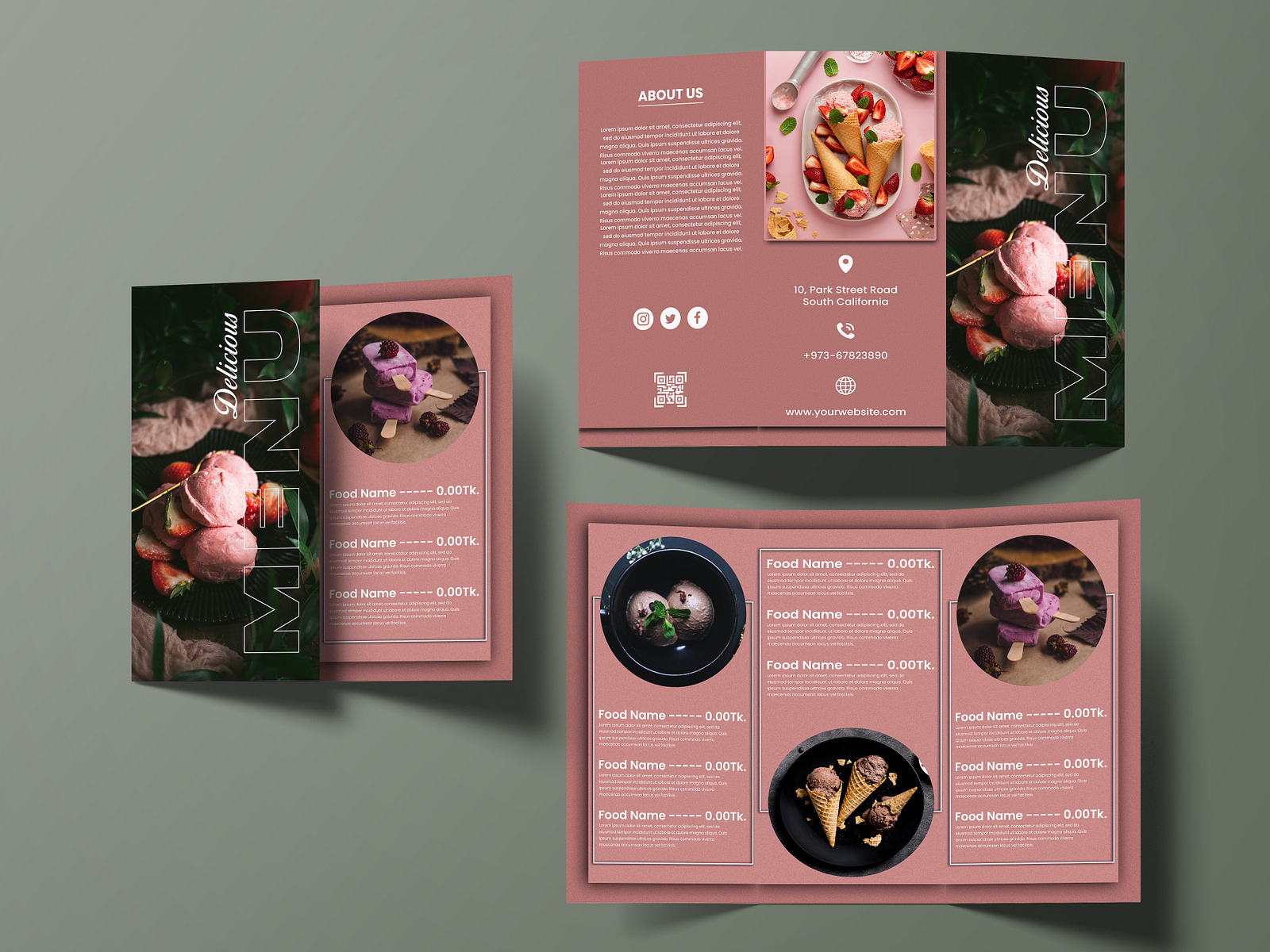 Tri-Fold Menu Brochure Design. by Afia Tasnim on Dribbble