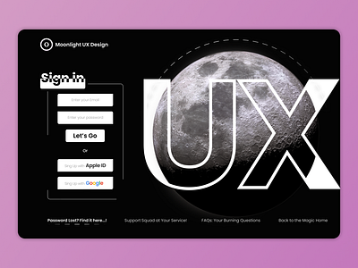 Moonlight Design: A Seamless User Experience Journey creativedesign designinspiration digitalexperience loginpage moonlightdesign ui userexperience userinterface uxdesign webdesign