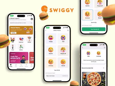 Swiggy's Mood-based Food Recommendation. app food graphic design ui