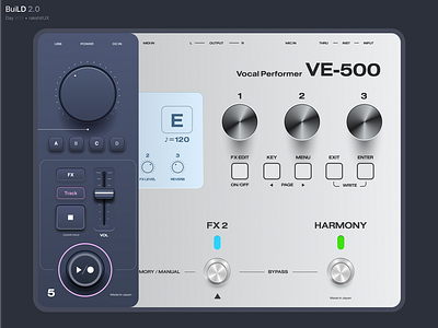 Boss VE-500 - Day #05 boss boss ve 500 build build2.0 dashboard designdrug graphic design music player nuemorphism skeumorphism vector watchmegrow