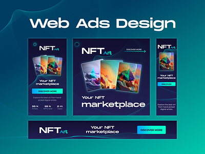 Web Ads Design for NFT Marketplace banner design google ads graphic design instagram posts design nft social media ui design web ads design web banners