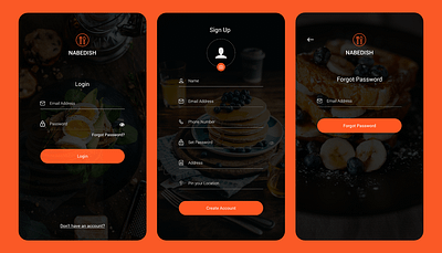 Nabedish | Onboarding screens app design application design onboarding screens ui ui ux ui ux design
