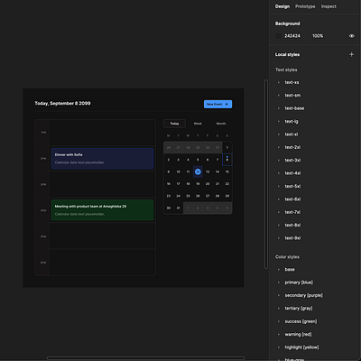 Responsive Calendar Layout in Figma auto layout calendar components design system figma interface responsive design ui ui kit ux