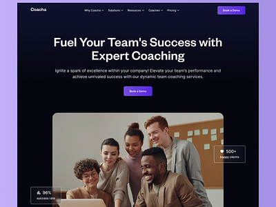 Business Coaching Web UI- Hero-Section business clean coach coaching landing page minimal saas team ui uiux ux web website