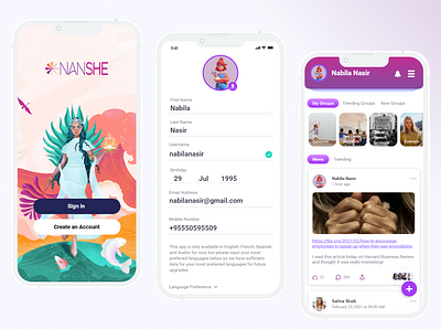 NANSHE APP UI UX DESIGN app chat humanright socialmedia ui ux womenrights