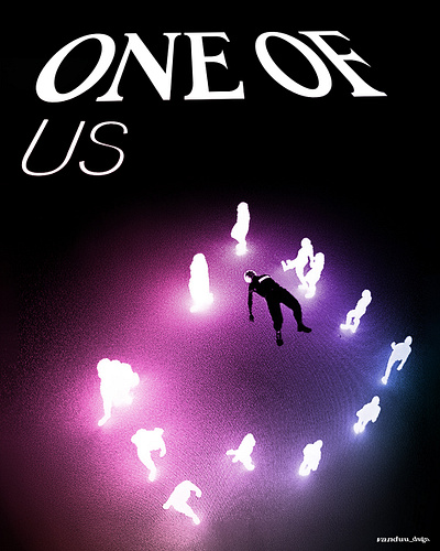 ONE OF US banner creative design graphic design minimal poster