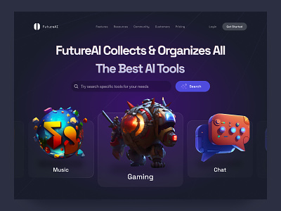 Future Ai - Find the best AI tools 3d ai ai tools future midjourney search tools ui ux web design