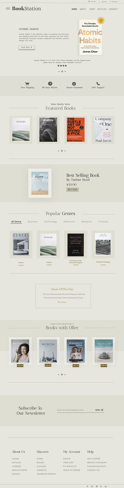 Bookstation design figma ux website