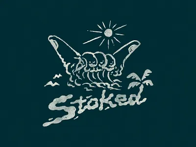 Stoked illustration lettering merch design skitchism t shirt typography vintage