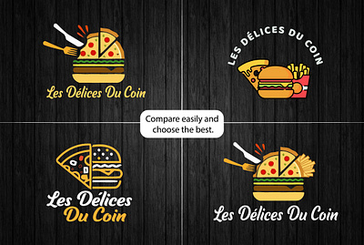Burger Pizza And Fries Logo Design adobe illustrator burger burger pizza fast food food logo fries logo logo design photoshop pizza logo vector design