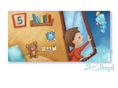 Illustrated spread for kids book about friendship adobe photoshop alien amazon kdp book book design book illustration book spread character character design children children book childrens book digital illustration freehand freehand illustration illustration kid character kids kids book whimsical illustration