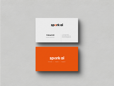 Spark AI Business Card Template ai assets brand identity branding business card business card design business card template card design design digital front and back card graphic design intelligence software it company card logo spark spark ai card stationery template visual branding