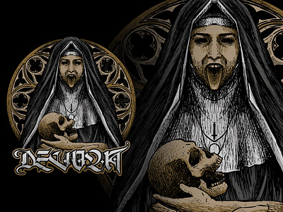 DEVOUT Illustration artwork branding dark darkart design gothic graphic design illustration logo rockhopper ui