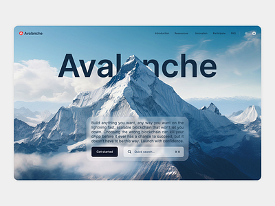 Avalanche UI UX redesign concept avalanche avax bitcoin blue crypto crypto ui crypto website cryptocurrencies cryptocurrency design landing page red ui web design