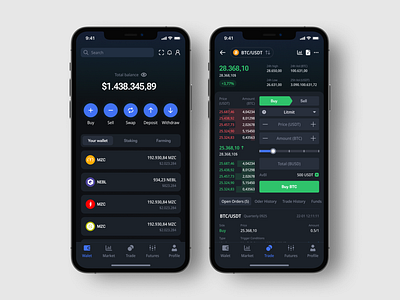 Finexa - Crypto Trading Mobile App app asset bank buy coin crypto design exchange finance graphic design mobile money sell textfield trading trend ui ux wallet web 3.0