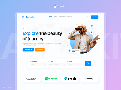 Travelkita - Landing Page Travel Website agency travel branding design destination figma holiday landing page landing page travel minimal modern travel ui ui design web design web development