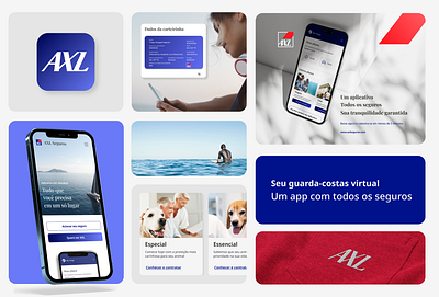 AXL Seguros. Aplicativo completo aplicativo axa axl beach branding designcircuit insurance interface productdesign prototipo seguro ui uxdesign