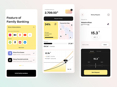 Family Banking ui exploration bank app bank interface banking card crypto defi family banking finance interface investment layout minimal mobile bank saas split subscription trending ui ux visual