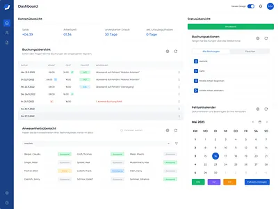 Time tracking dashboard booking calendar saas status time time tracking web web app web design