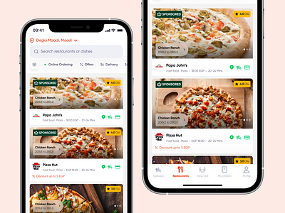 elmenus - restaurants cards app design product design ui uiux ux uxui