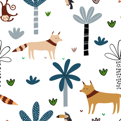 Fox baby pattern design pattern pattern design seamless pattern