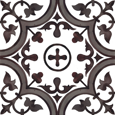 Damask damark hand draw pattern design tiles watercolor