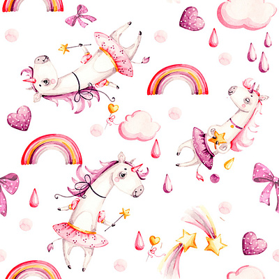 Kids design design illustration pattern design seamless pattern unicorn